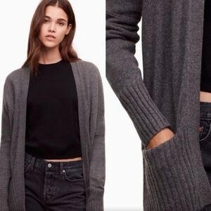 The Group Babaton Gray Open Front Cardigan